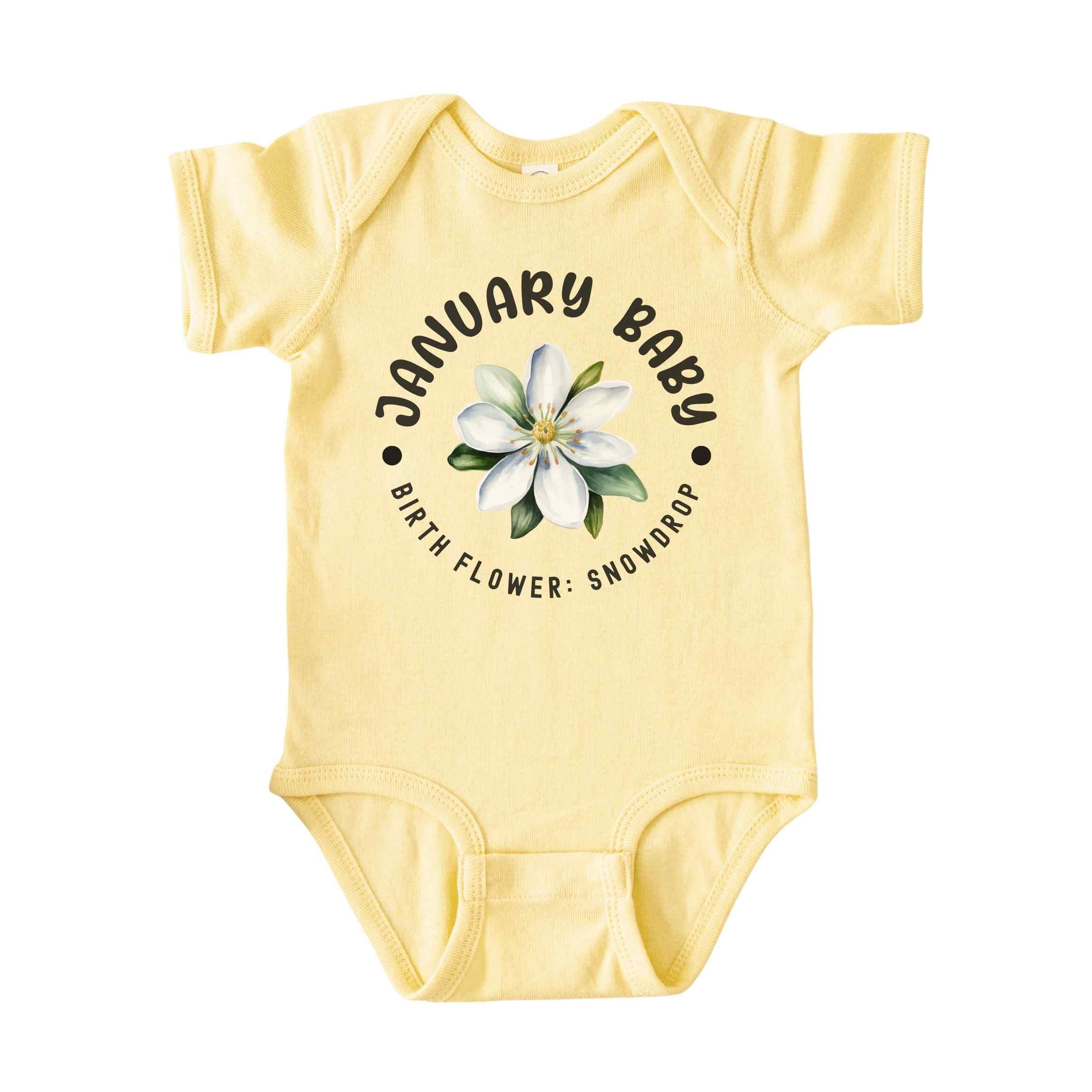 January Baby Alternate Birth Flower Bodysuit