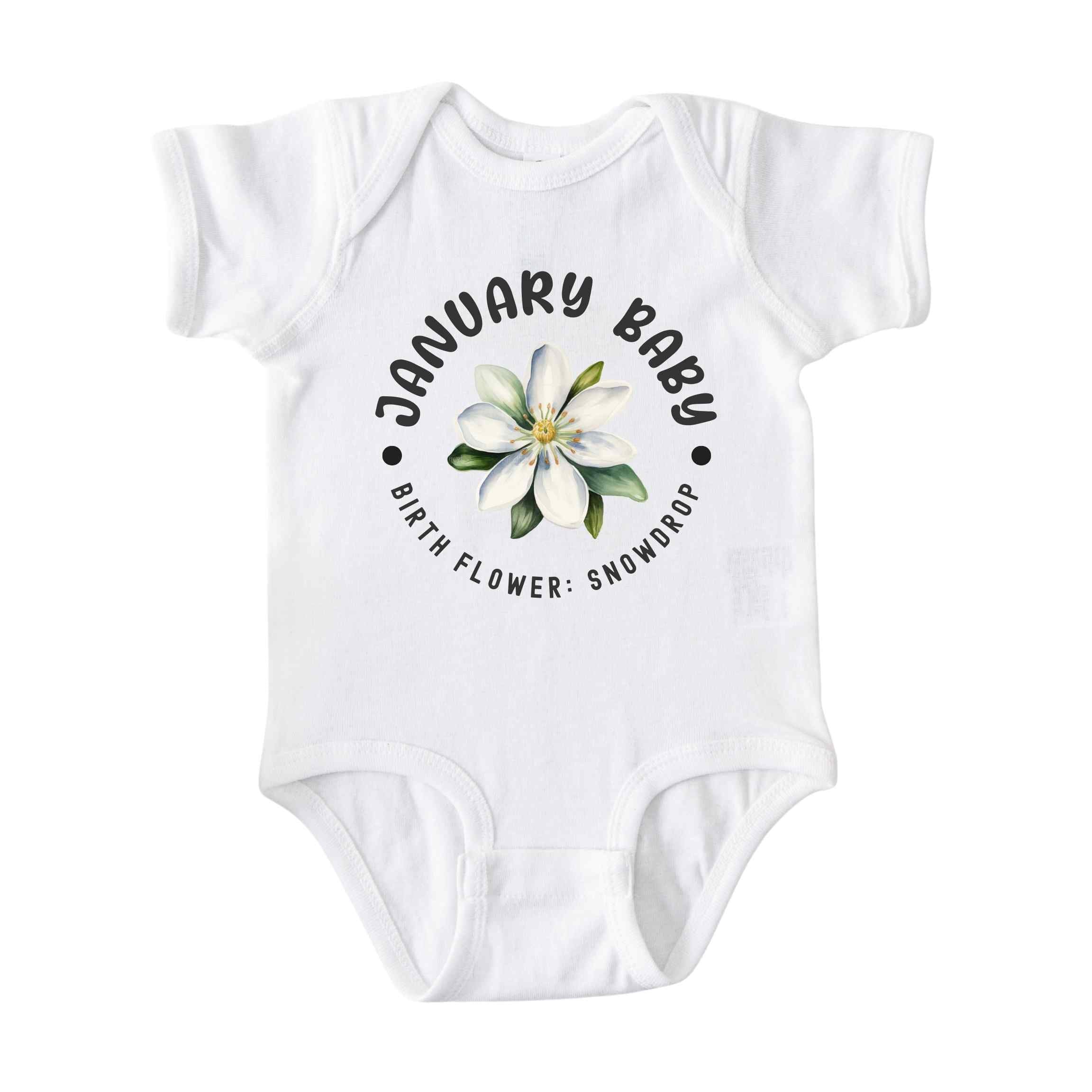 January Baby Alternate Birth Flower Bodysuit
