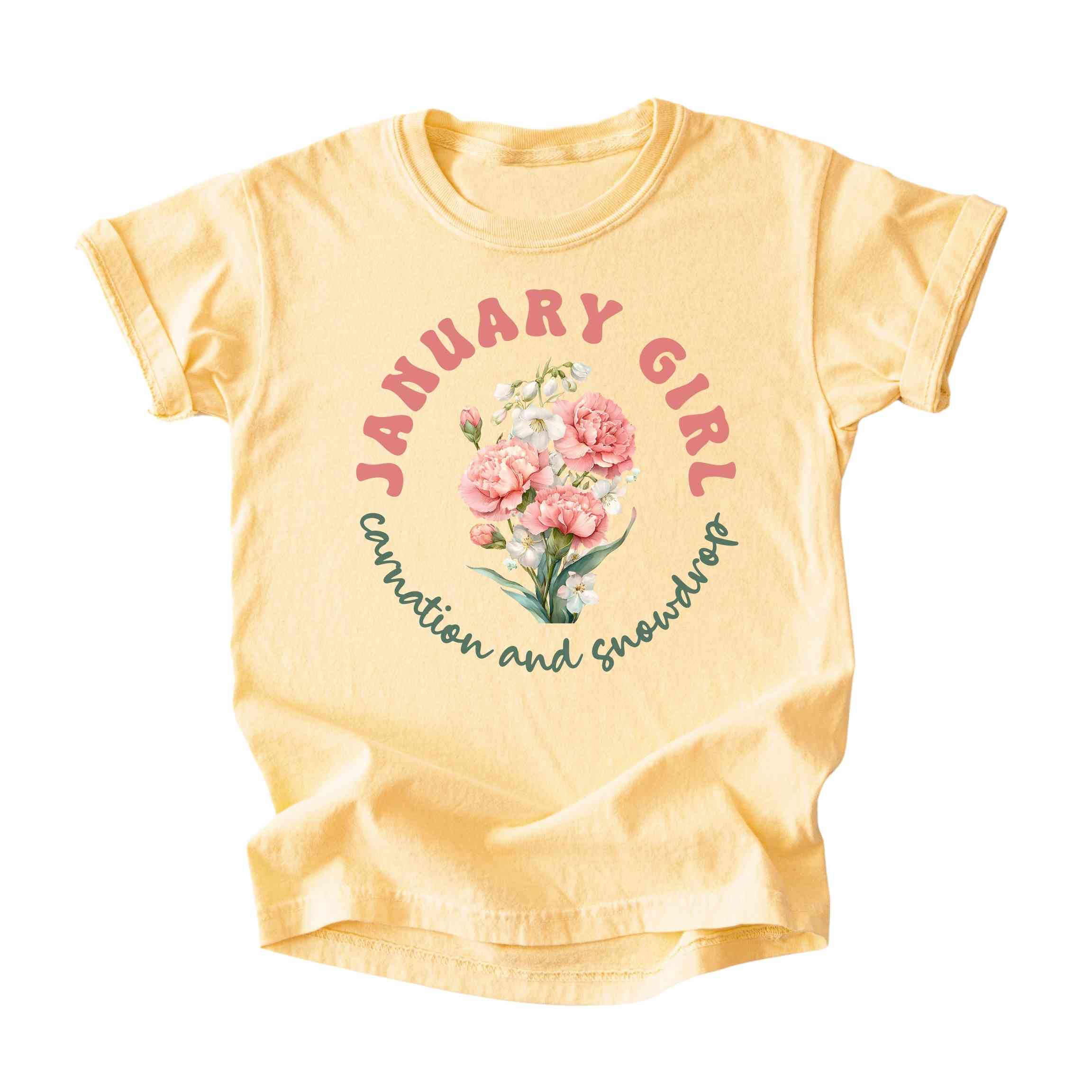 January Girl Birth Flowers (Bouquet) Tee - Kids