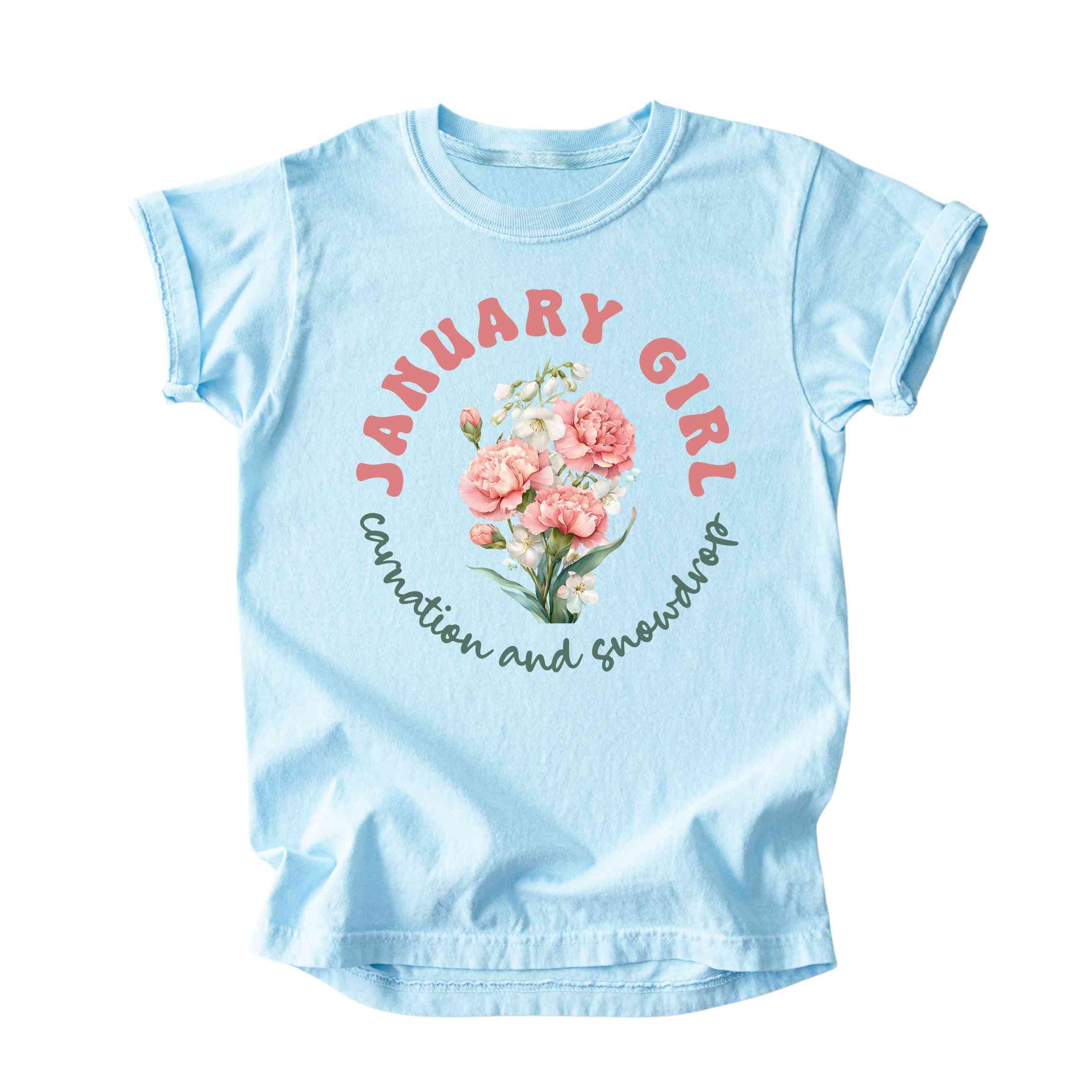 January Girl Birth Flowers (Bouquet) Tee - Kids