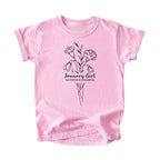 January Girl Birth Flowers (Line Art) Tee - Kids