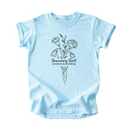 January Girl Birth Flowers (Line Art) Tee - Kids