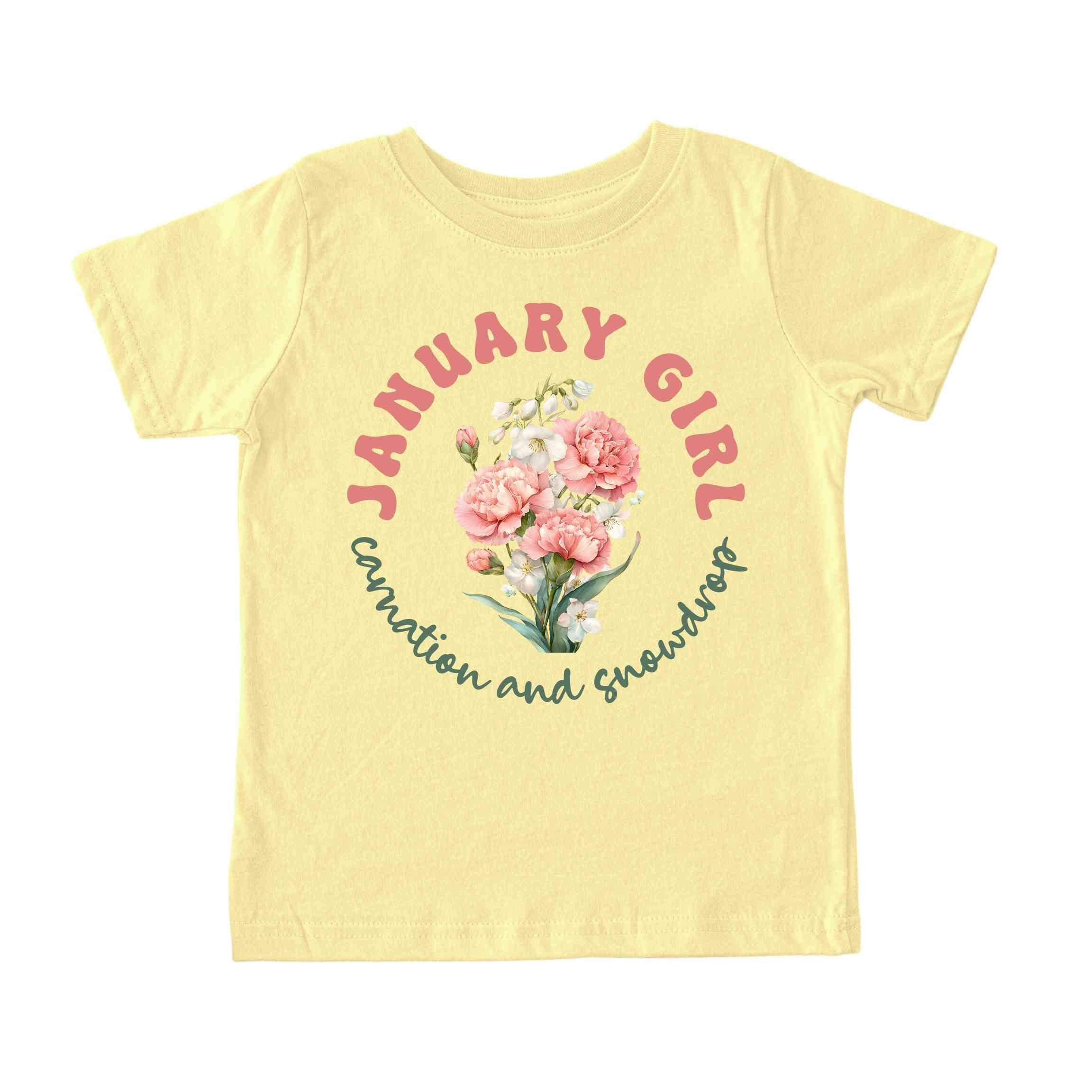 January Girl Birth Flowers (Bouquet) Tee - Toddlers