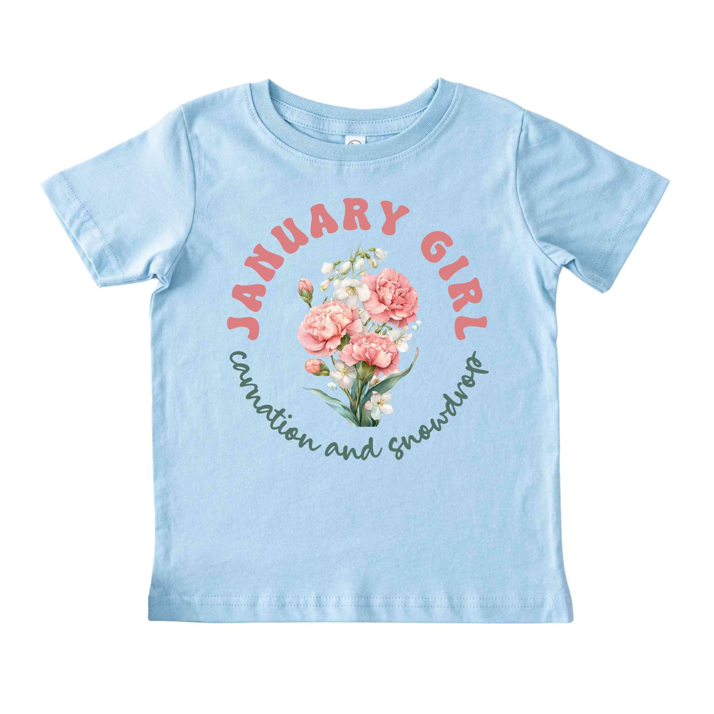 January Girl Birth Flowers (Bouquet) Tee - Toddlers