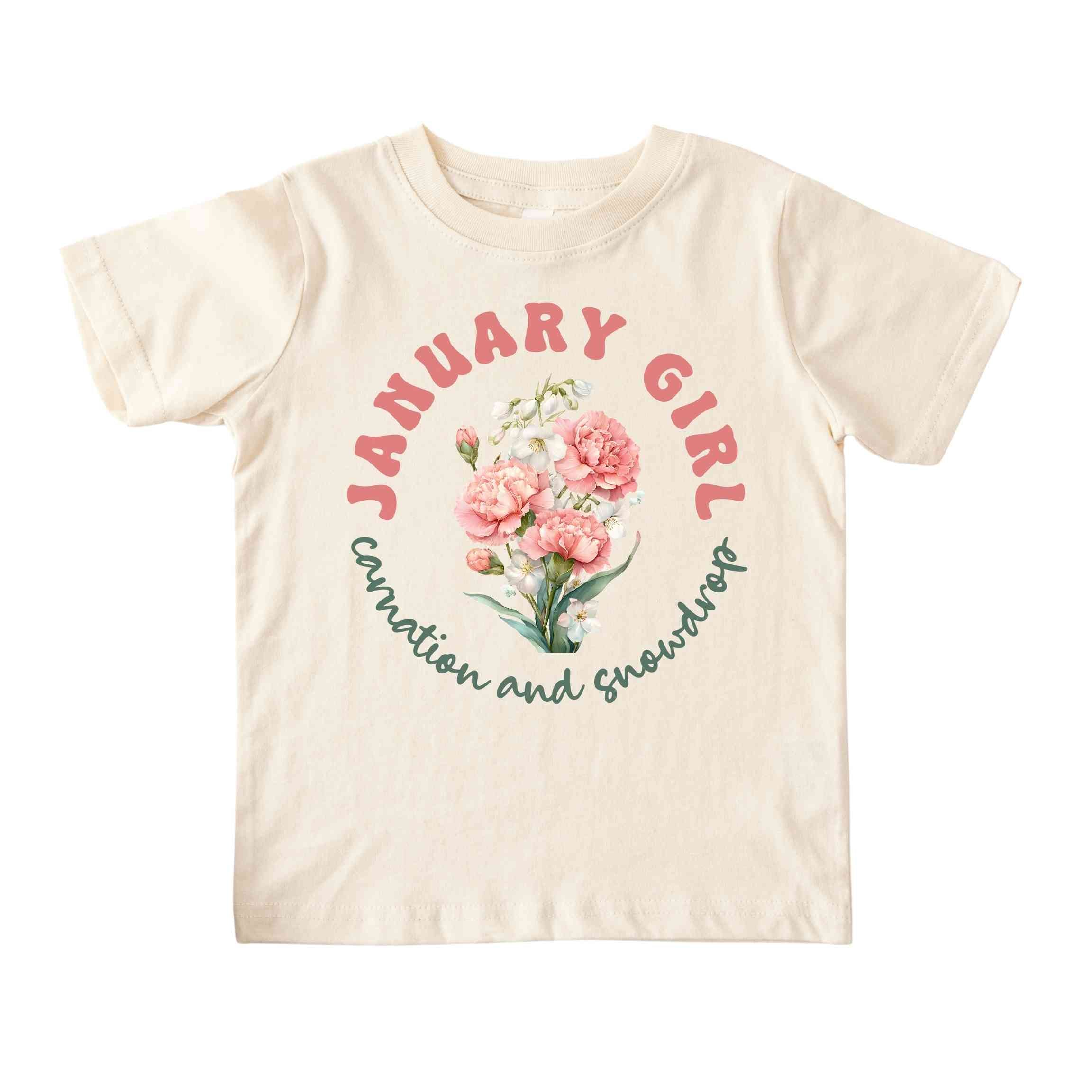 January Girl Birth Flowers (Bouquet) Tee - Toddlers