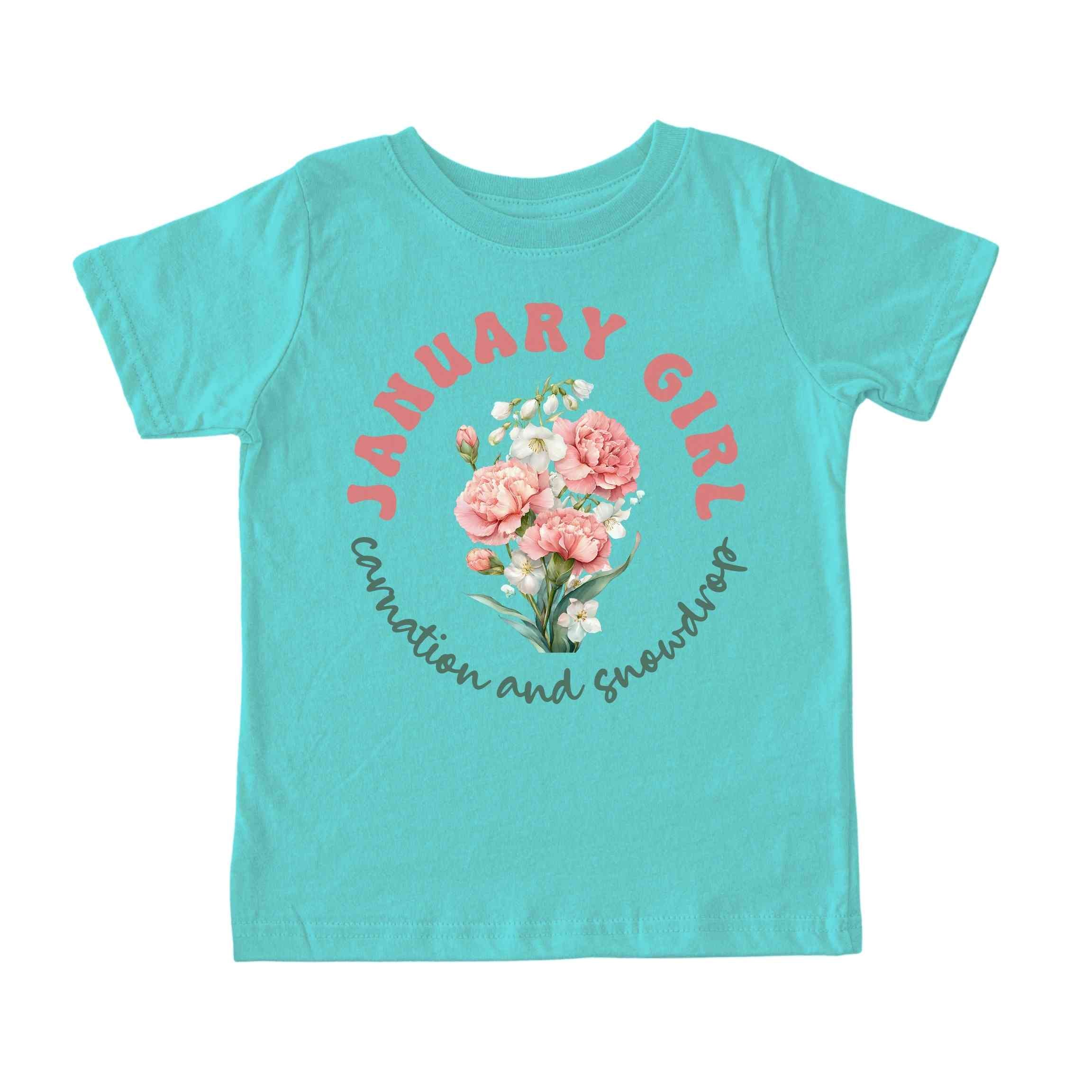 January Girl Birth Flowers (Bouquet) Tee - Toddlers