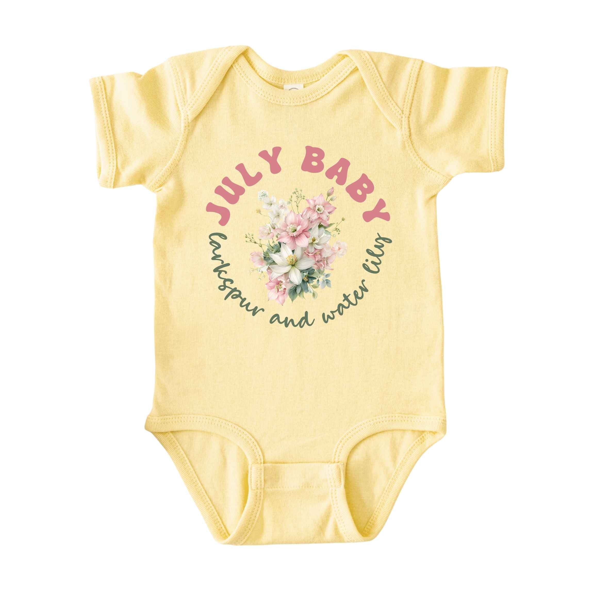July Baby Birth Flowers (Circle) Bodysuit