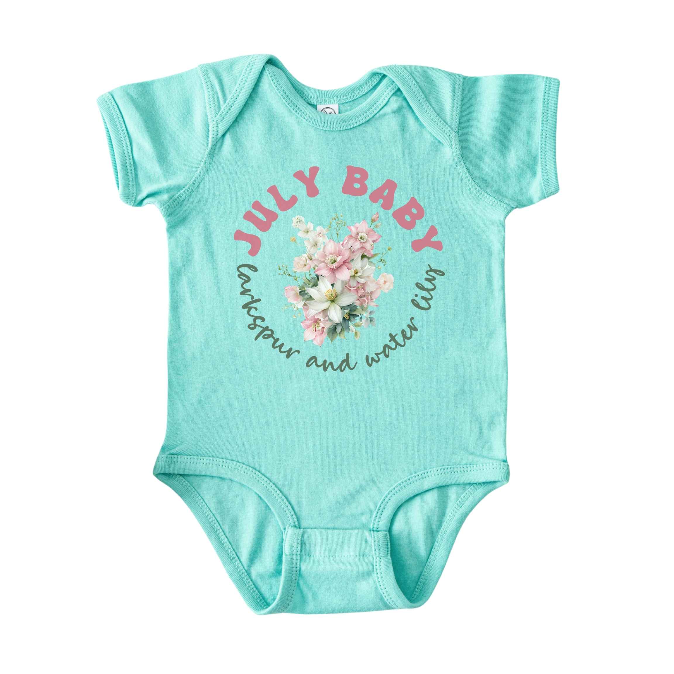 July Baby Birth Flowers (Circle) Bodysuit