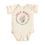 July Baby Birth Flowers (Circle) Bodysuit
