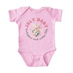 July Baby Birth Flowers (Circle) Bodysuit