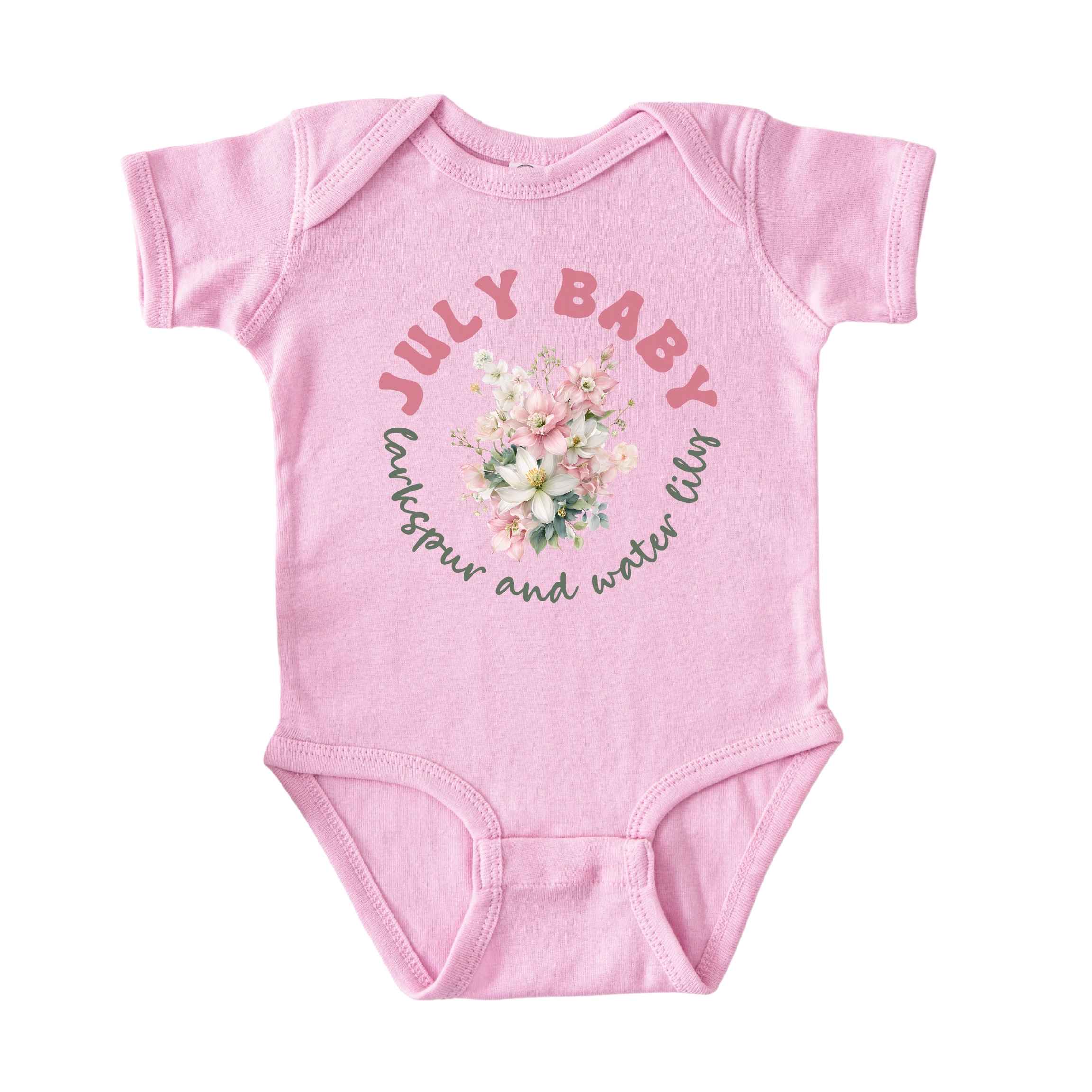 July Baby Birth Flowers (Circle) Bodysuit