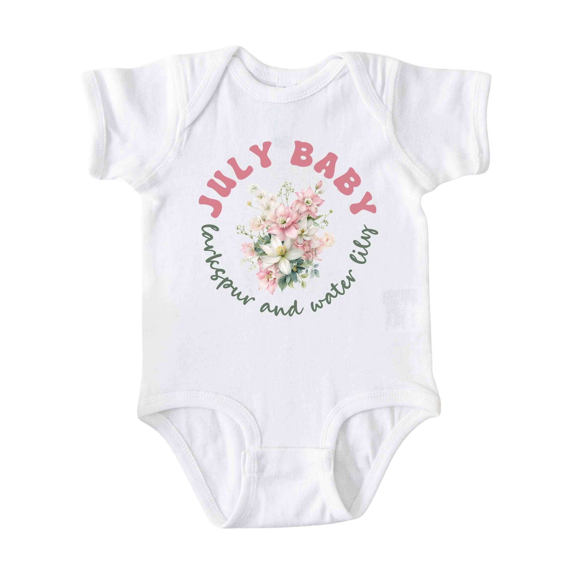 July Baby Birth Flowers (Circle) Bodysuit