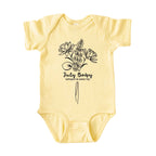 July Baby Birth Flowers (Line Art) Bodysuit