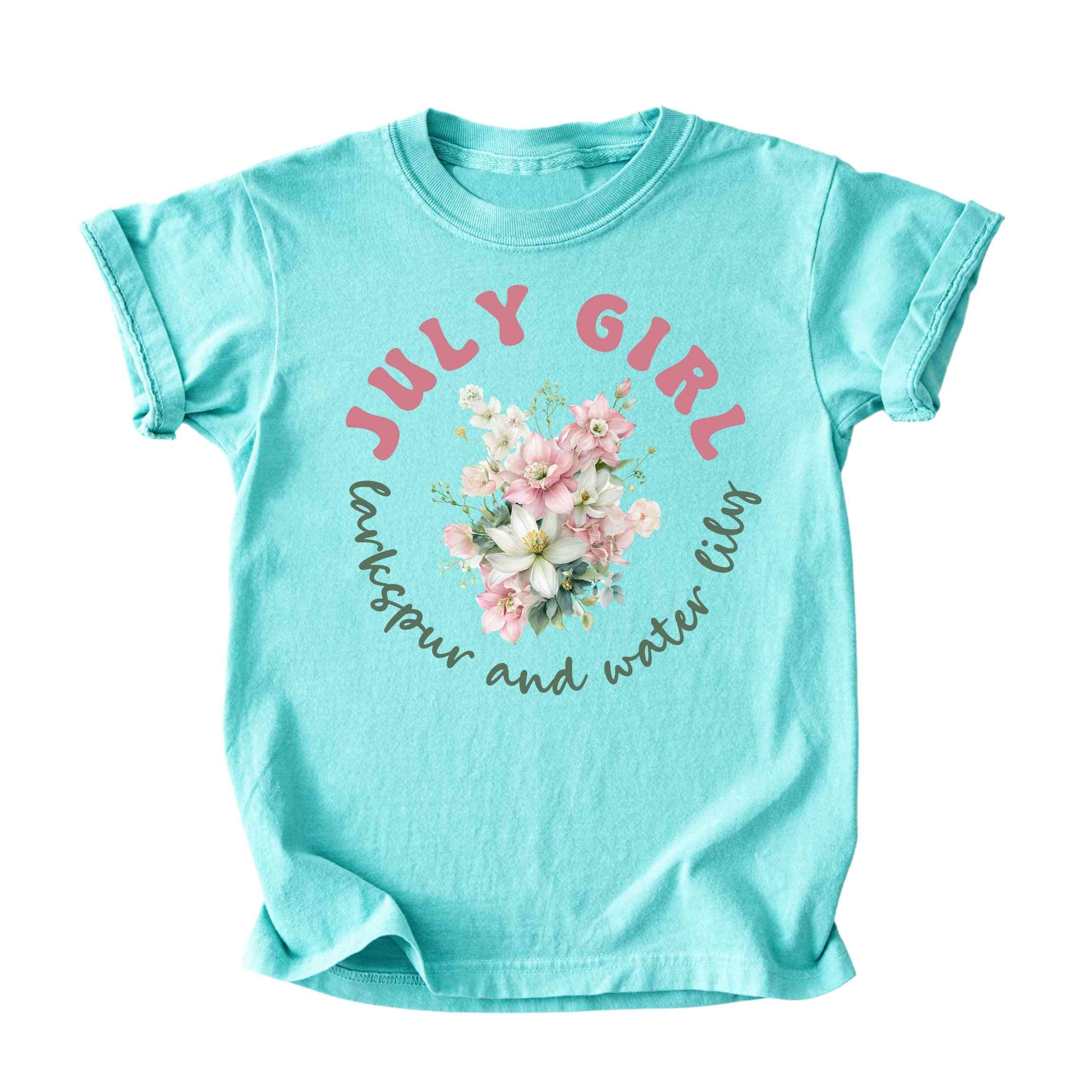 July Girl Birth Flowers (Bouquet) Tee - Kids