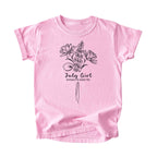 July Girl Birth Flowers (Line Art) Tee - Kids