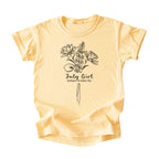 July Girl Birth Flowers (Line Art) Tee - Kids
