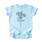 July Girl Birth Flowers (Line Art) Tee - Kids