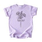 July Girl Birth Flowers (Line Art) Tee - Kids