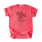 July Girl Birth Flowers (Line Art) Tee - Kids