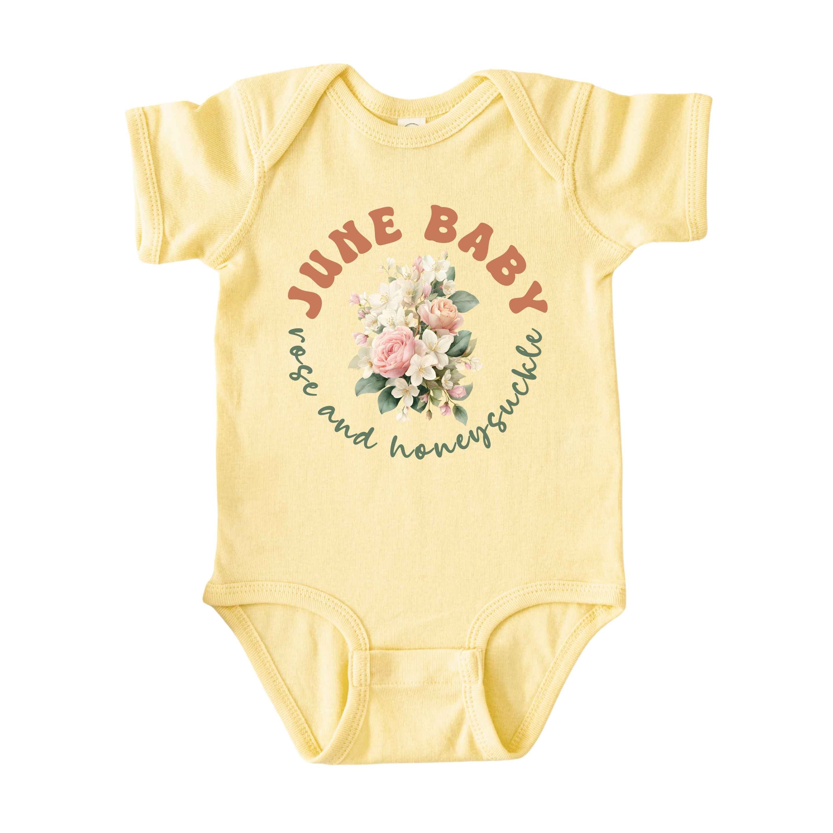 June Baby Birth Flowers (Circle) Bodysuit
