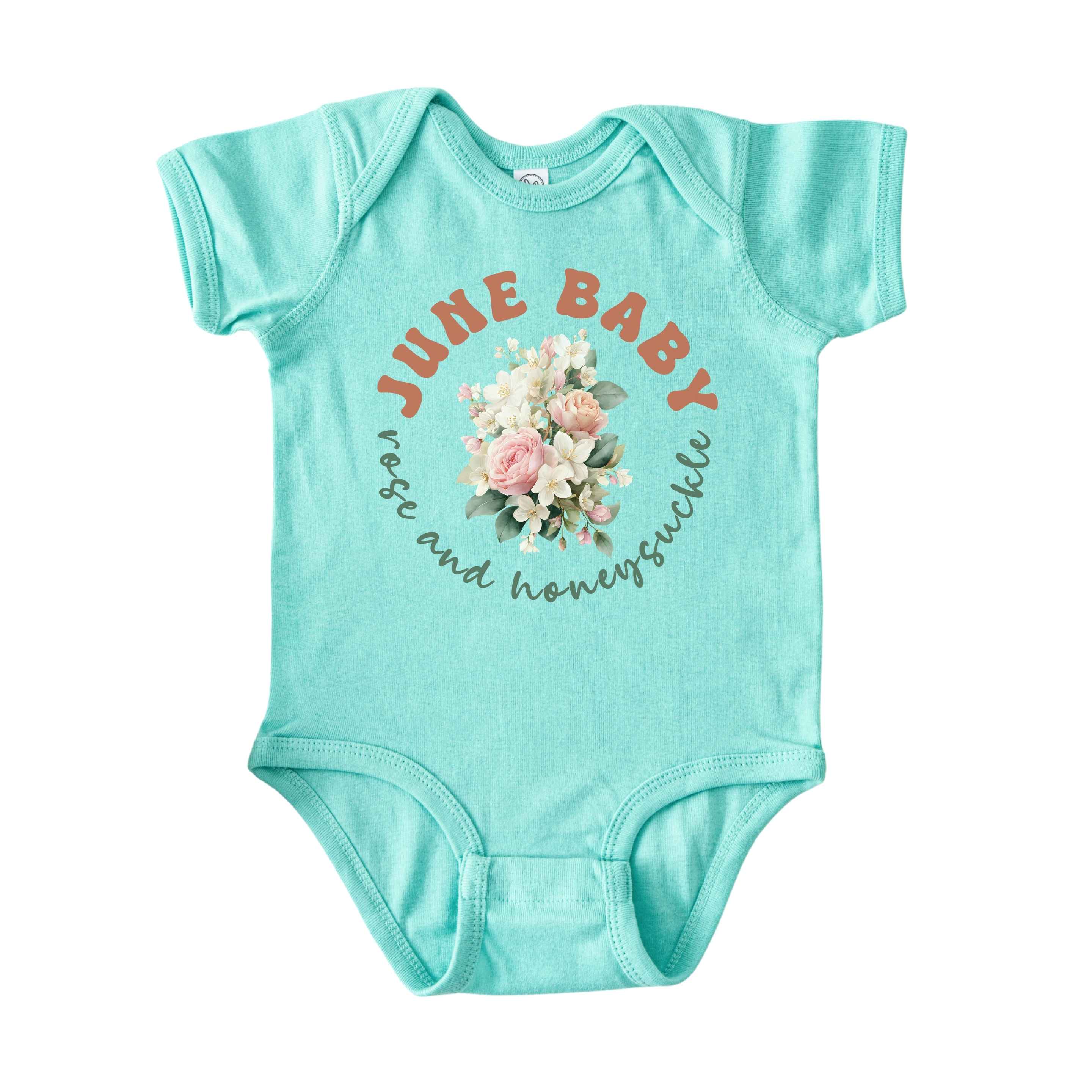 June Baby Birth Flowers (Circle) Bodysuit