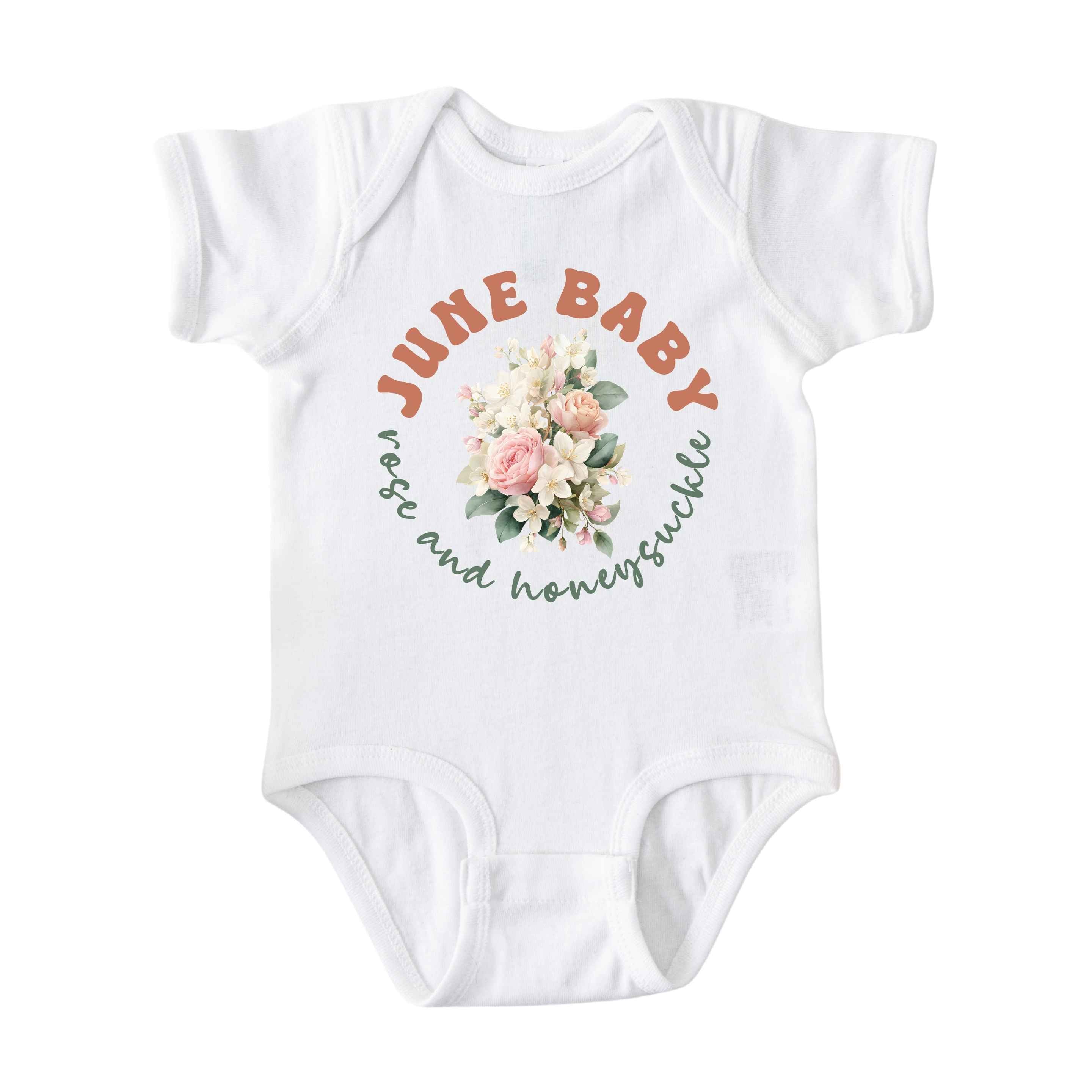 June Baby Birth Flowers (Circle) Bodysuit