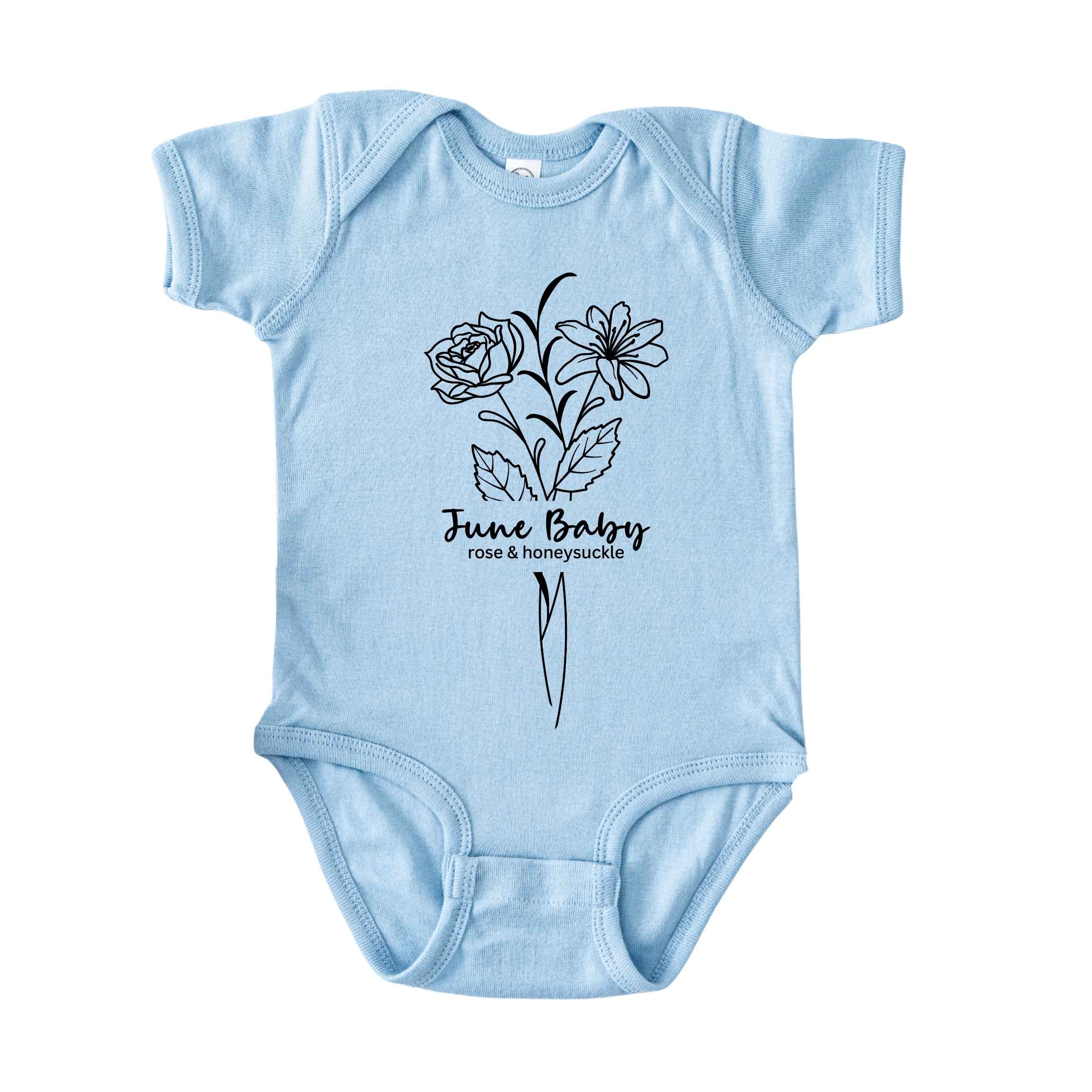 June Baby Birth Flowers (Line Art) Bodysuit