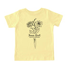 June Girl Birth Flowers (Line Art) Tee - Toddlers