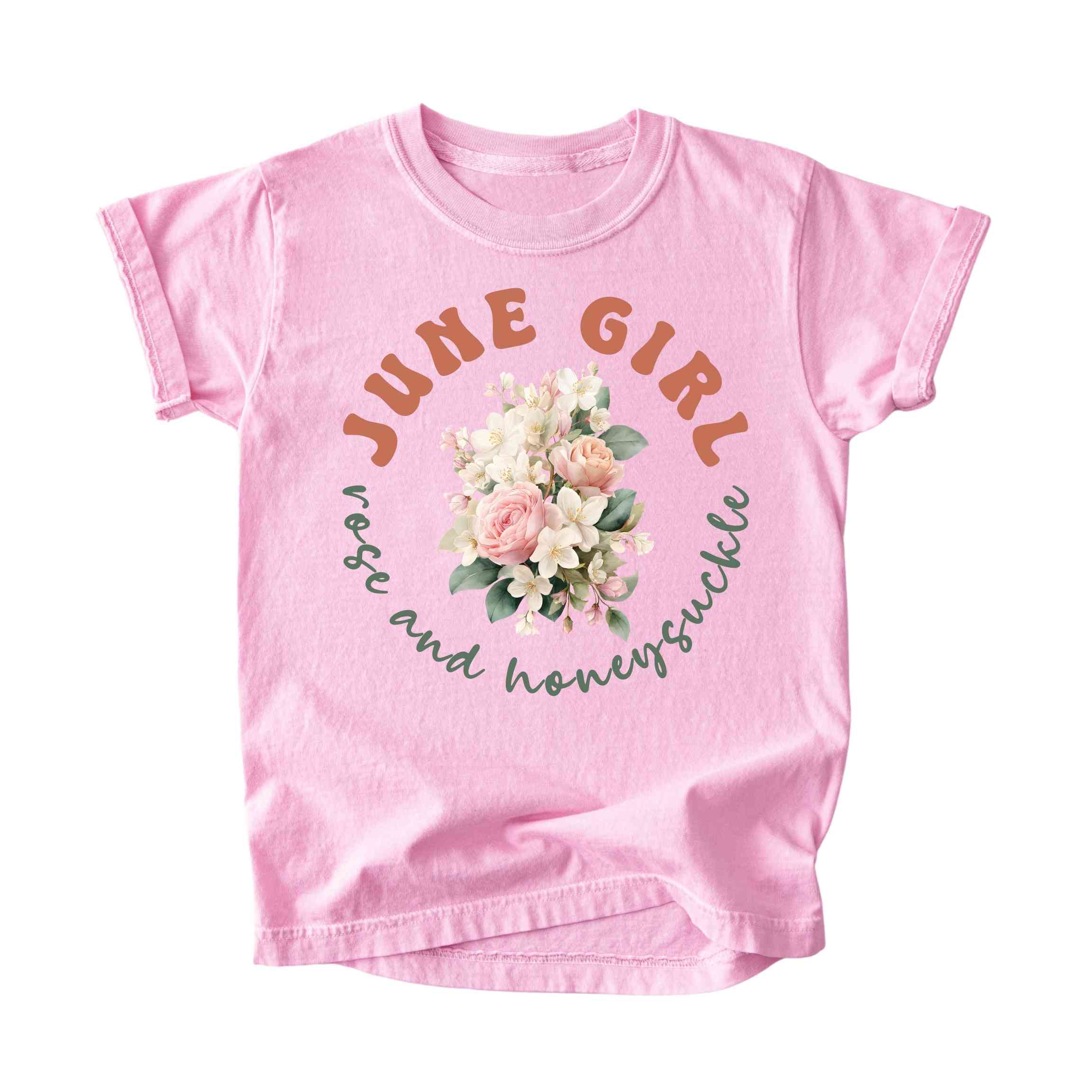 June Girl Birth Flowers (Bouquet) Tee - Kids