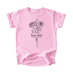 June Girl Birth Flowers (Line Art) Tee - Kids