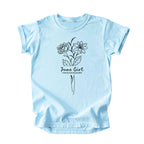 June Girl Birth Flowers (Line Art) Tee - Kids