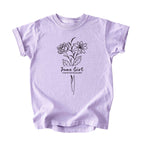 June Girl Birth Flowers (Line Art) Tee - Kids