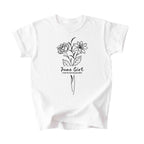 June Girl Birth Flowers (Line Art) Tee - Kids