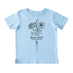 June Girl Birth Flowers (Line Art) Tee - Toddlers