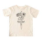 June Girl Birth Flowers (Line Art) Tee - Toddlers