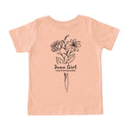 June Girl Birth Flowers (Line Art) Tee - Toddlers