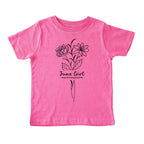 June Girl Birth Flowers (Line Art) Tee - Toddlers