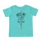 June Girl Birth Flowers (Line Art) Tee - Toddlers