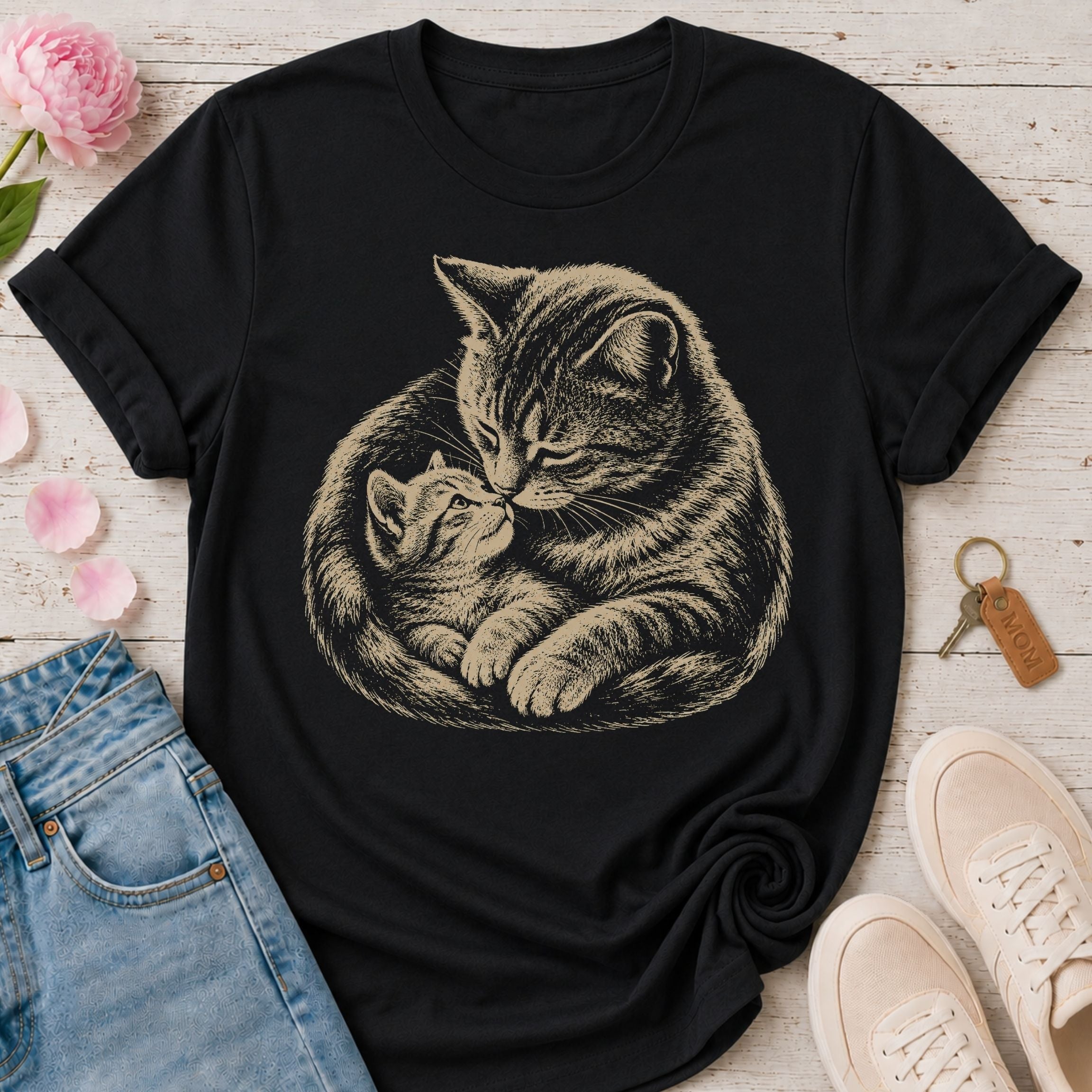 Mama Cat & Her Kitten Tee
