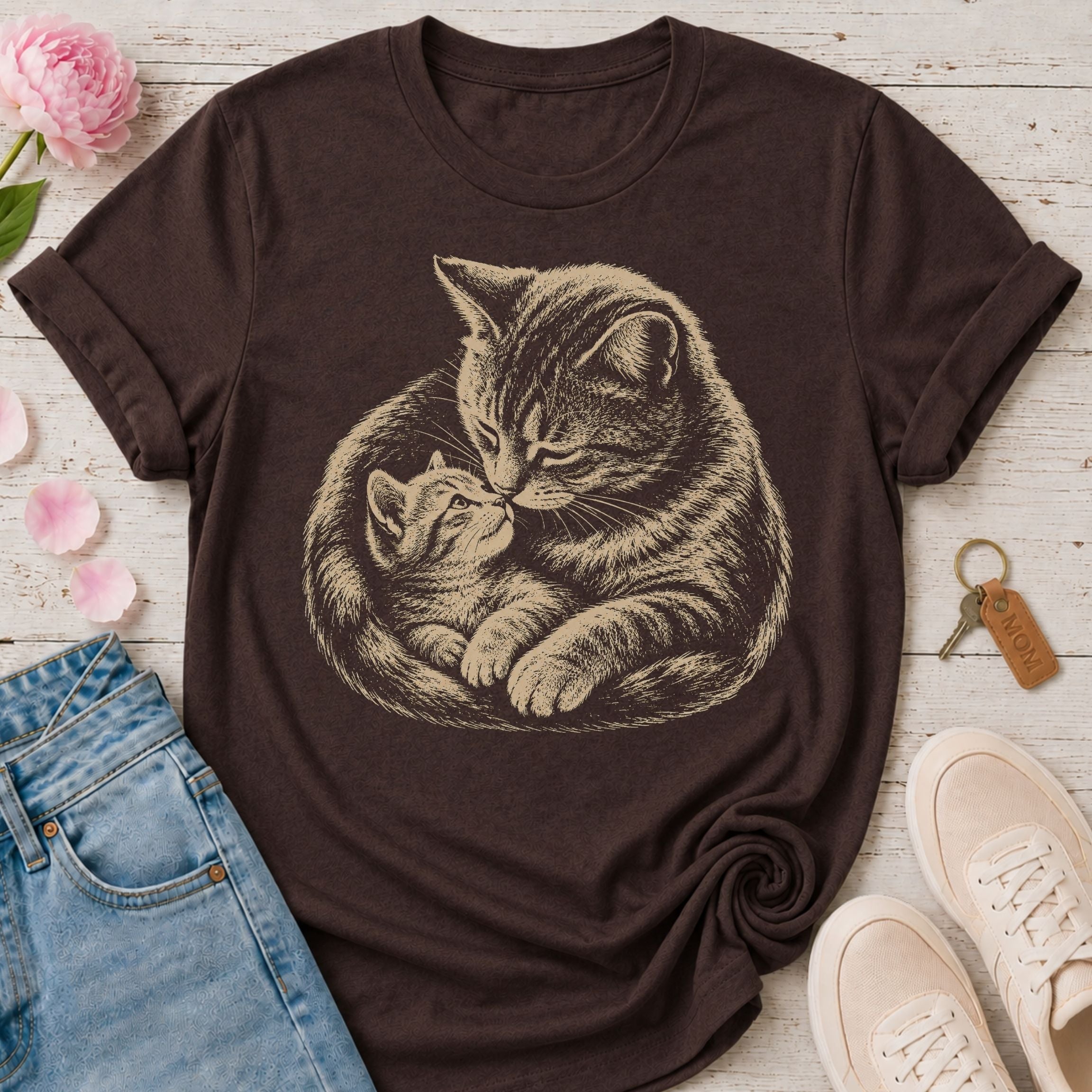Mama Cat & Her Kitten Tee