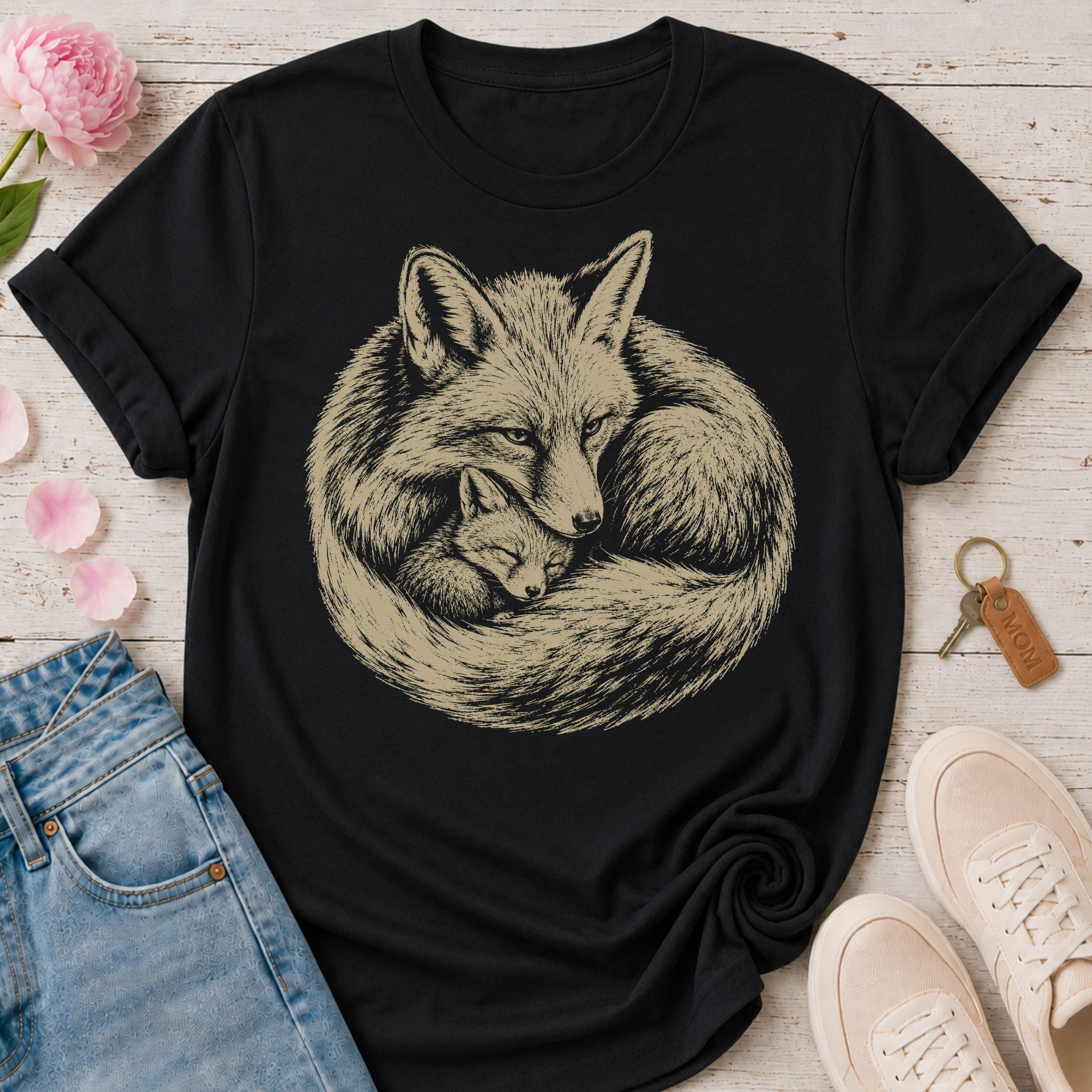Mama Fox & Her Kit Tee