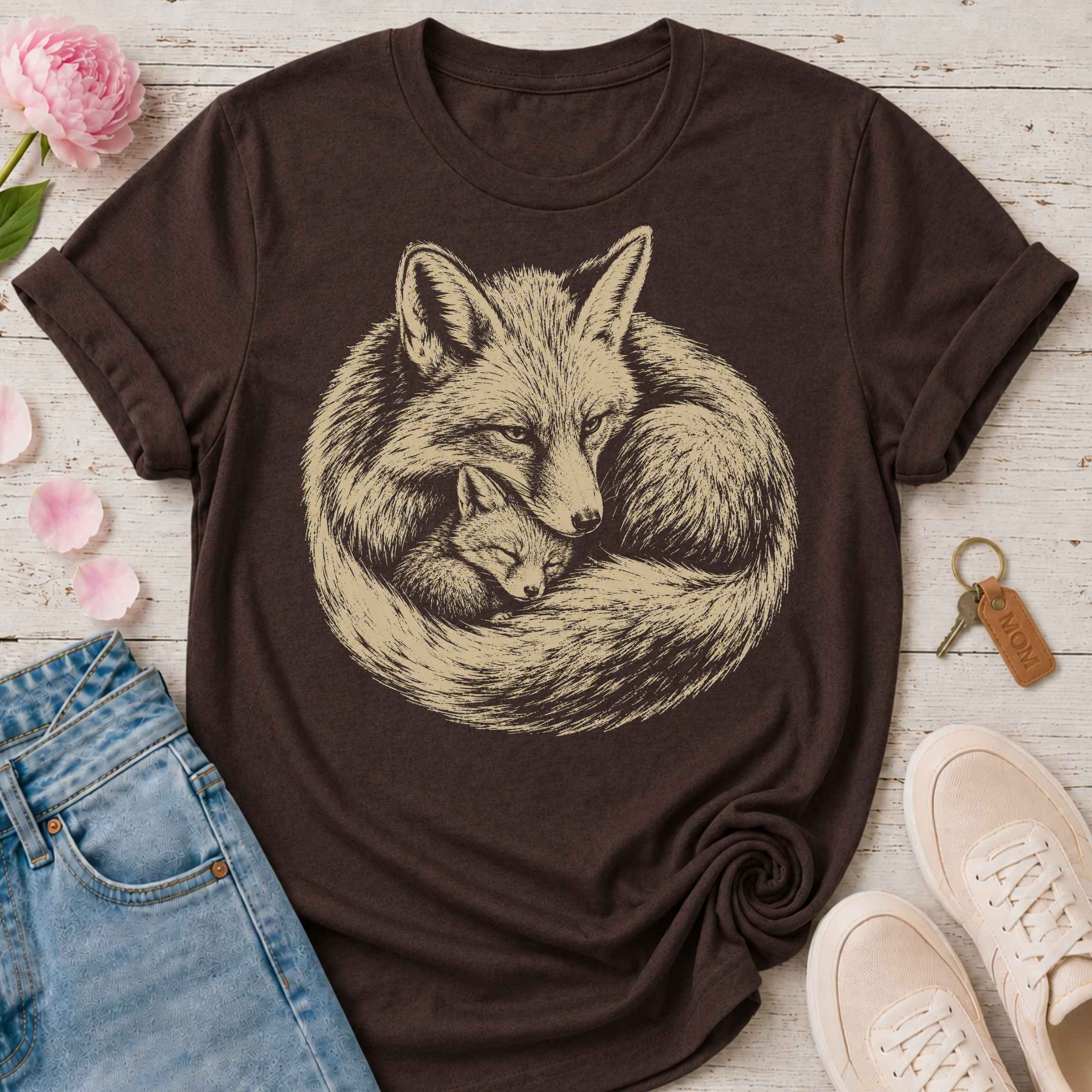 Mama Fox & Her Kit Tee