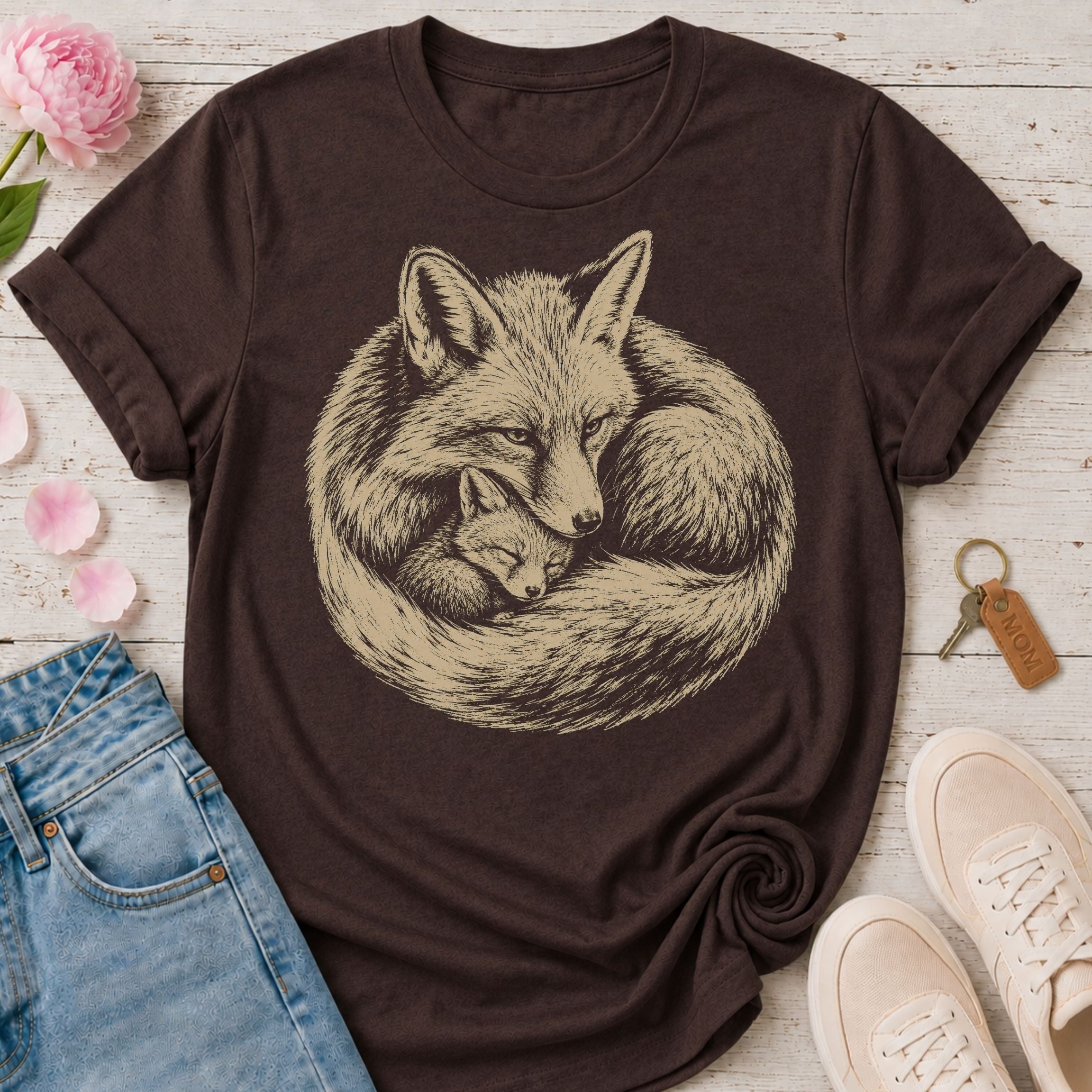 Mama Fox & Her Kit Tee