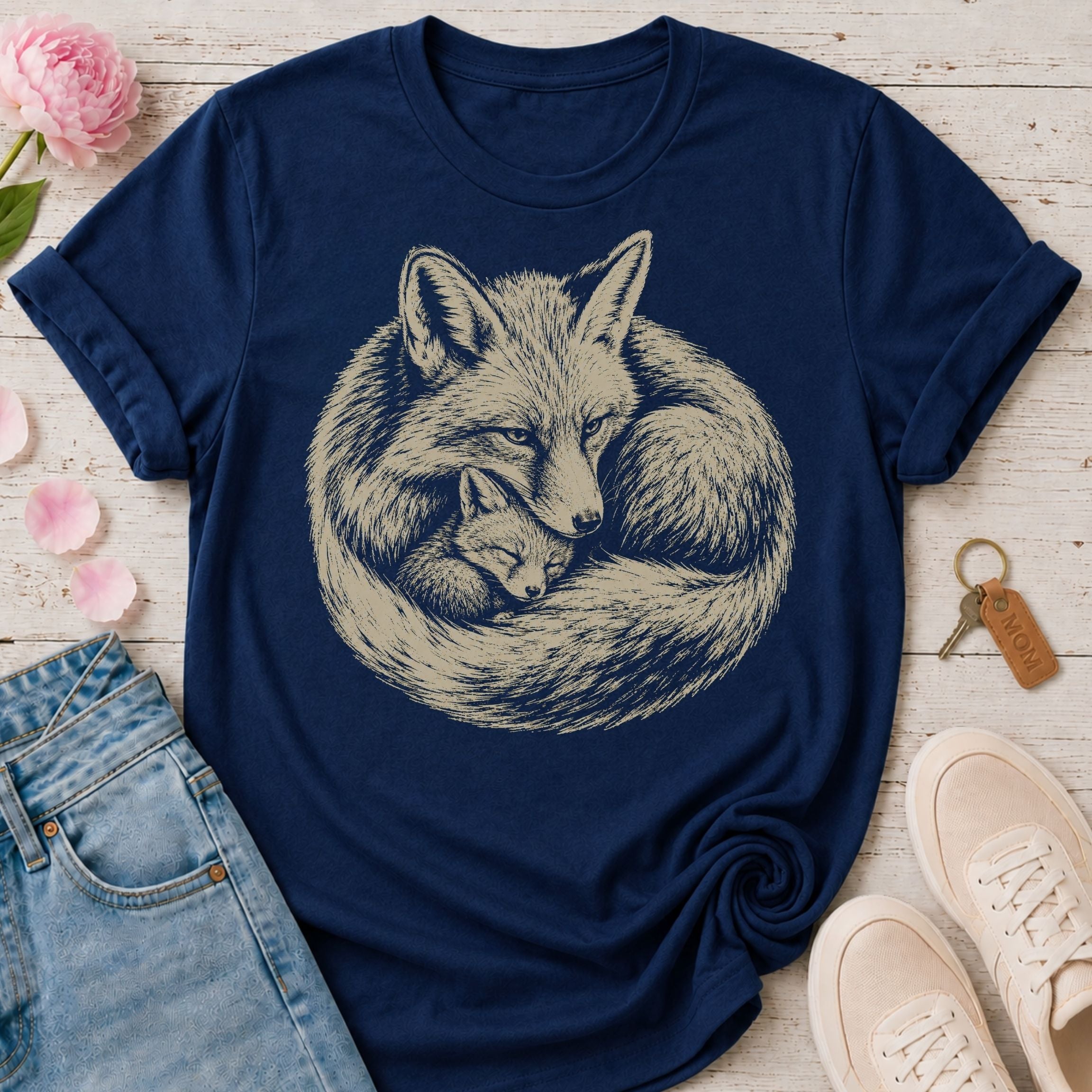 Mama Fox & Her Kit Tee
