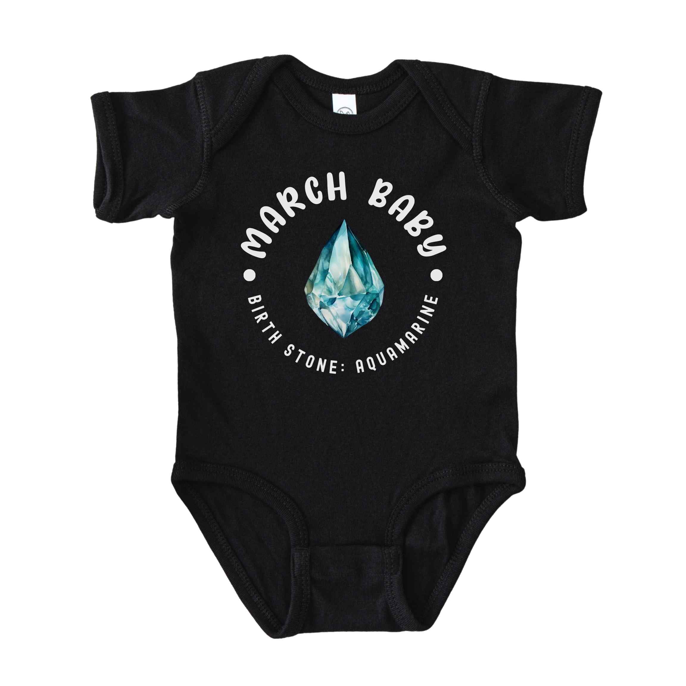 March Baby Birth Stone Bodysuit