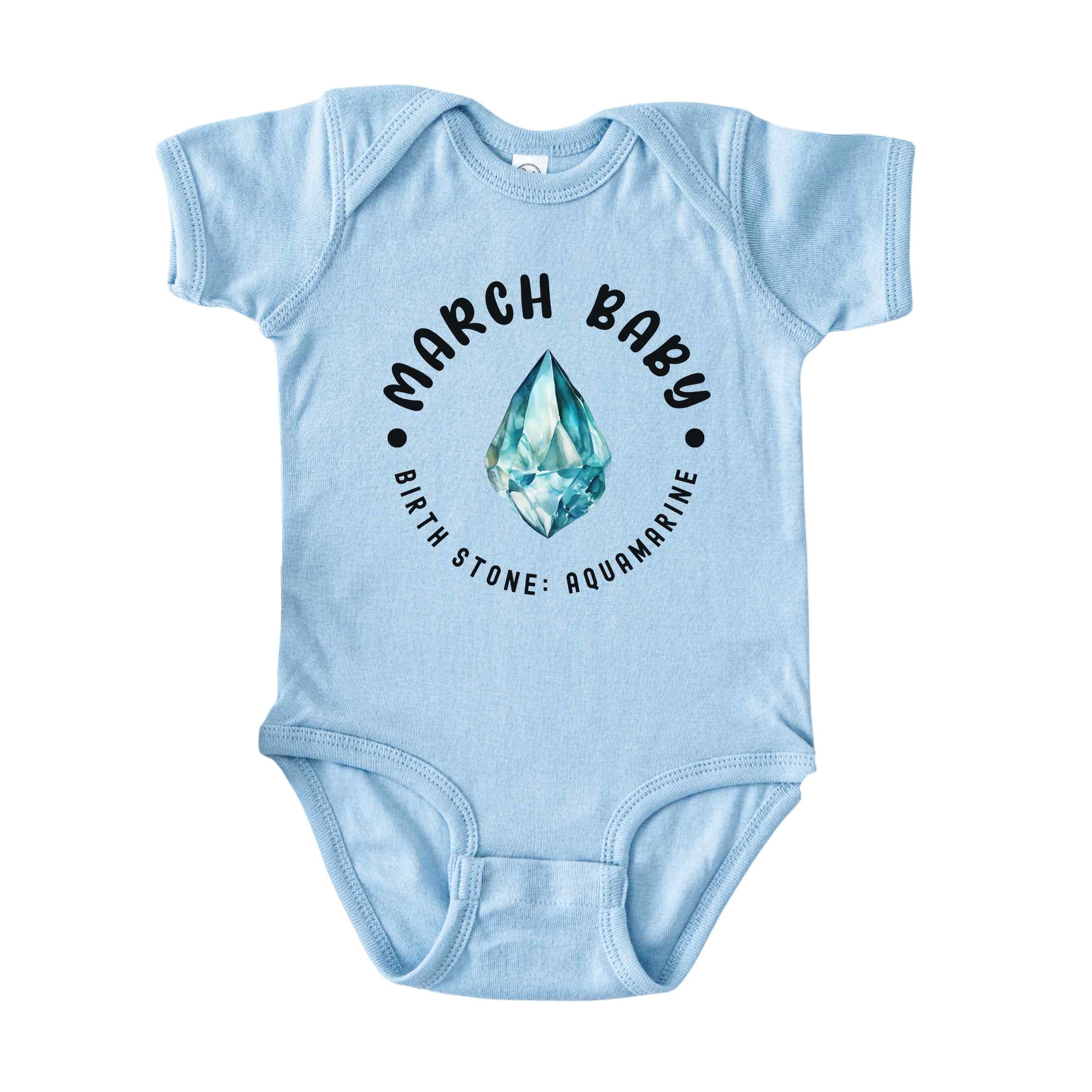 March Baby Birth Stone Bodysuit