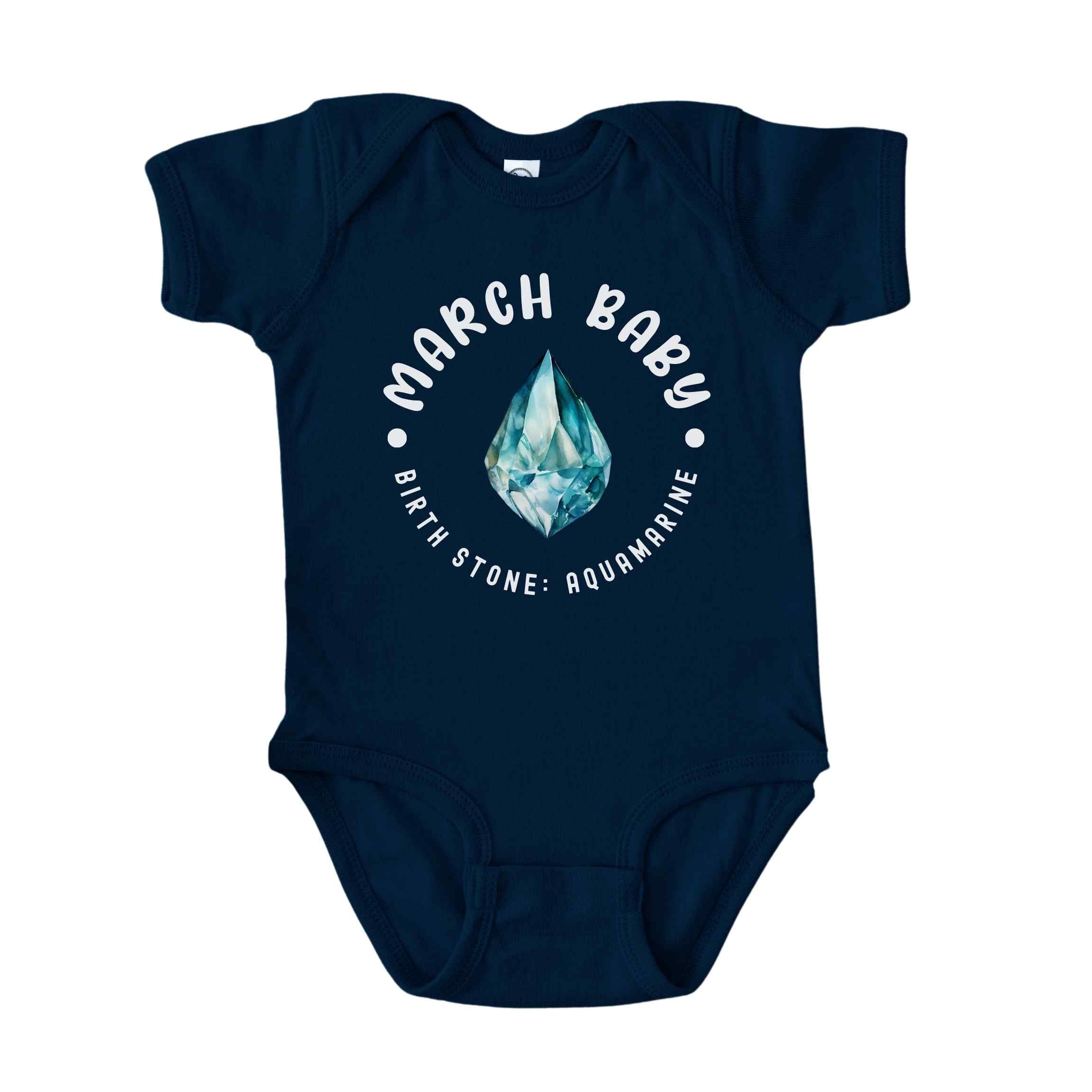 March Baby Birth Stone Bodysuit