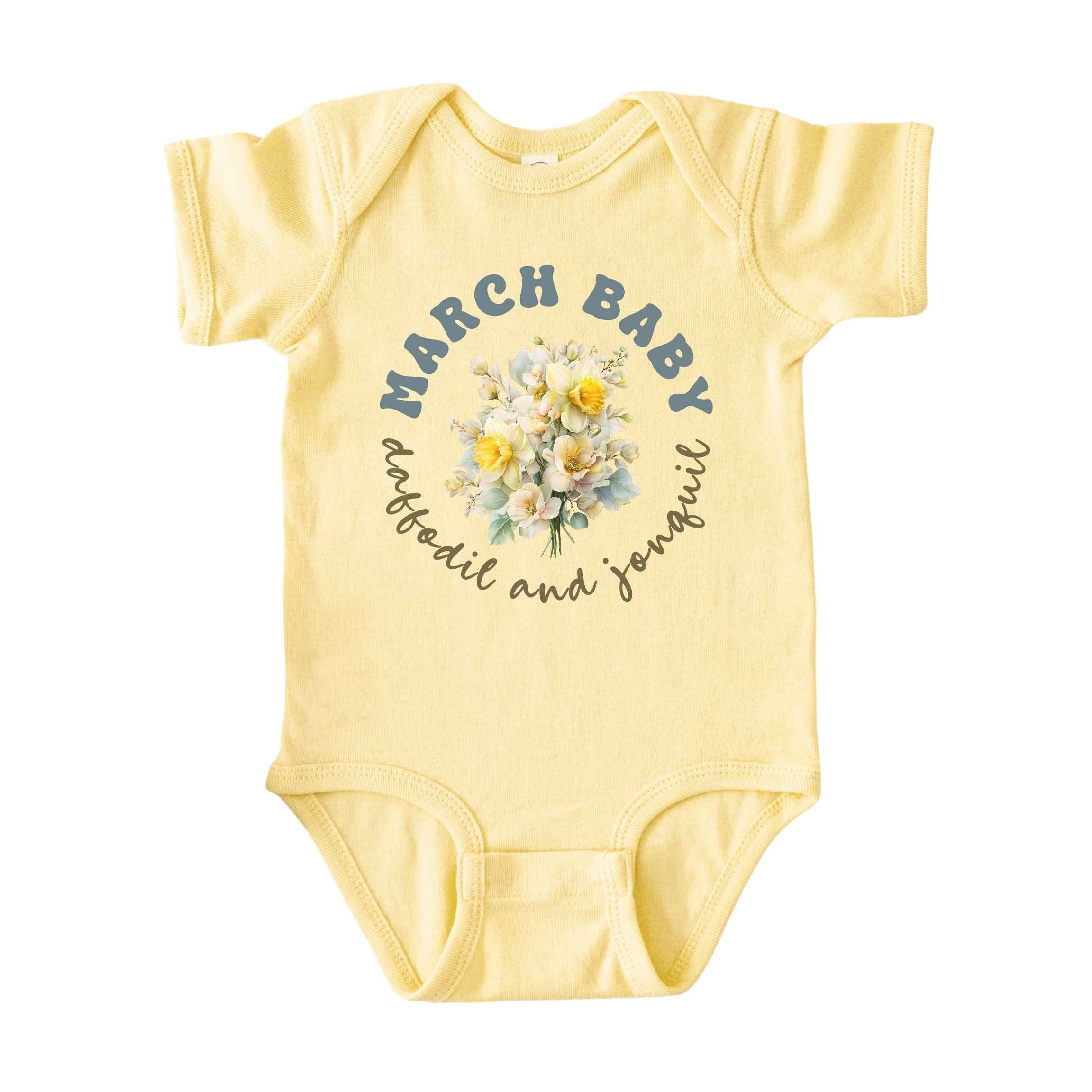 March Baby Birth Flowers (Circle) Bodysuit