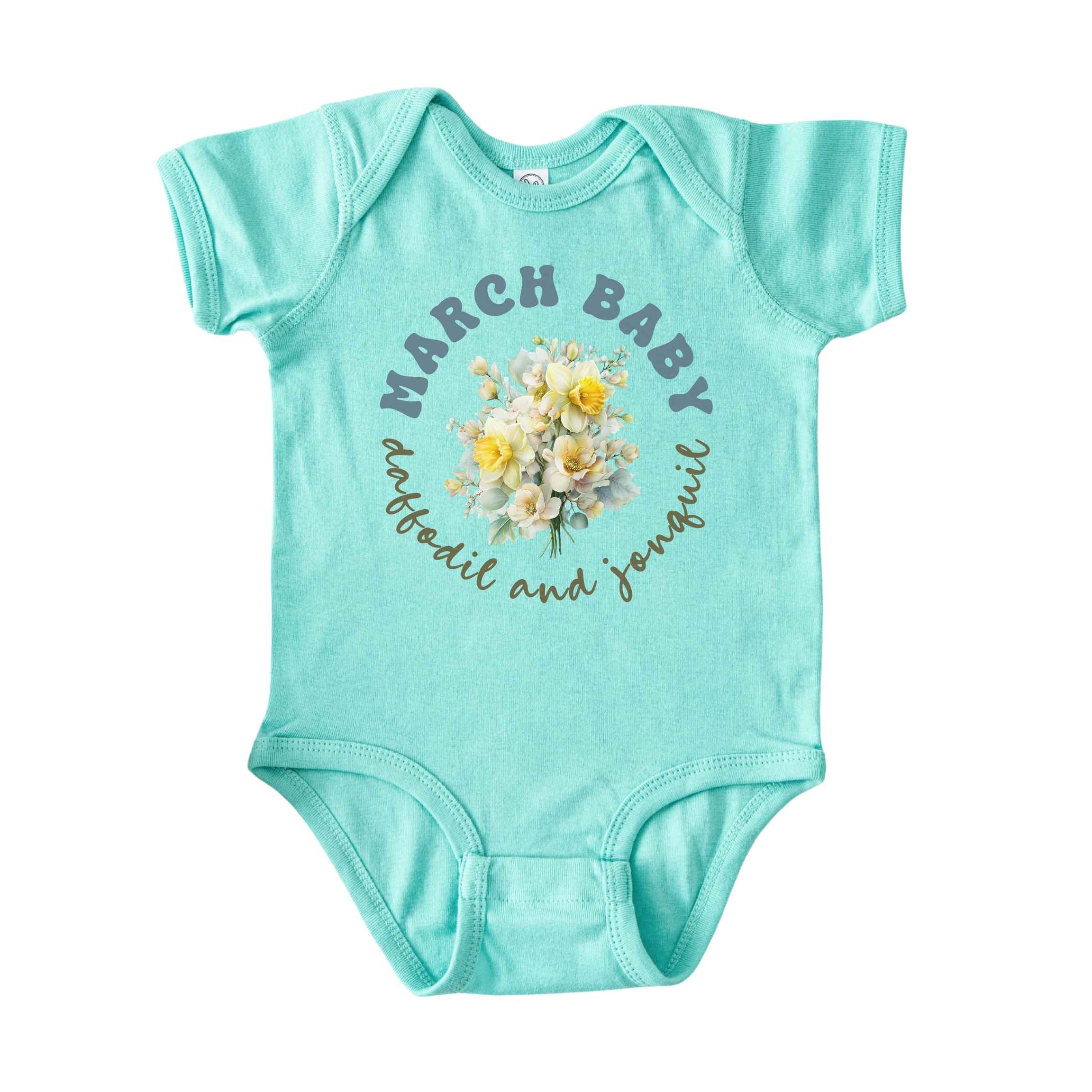 March Baby Birth Flowers (Circle) Bodysuit