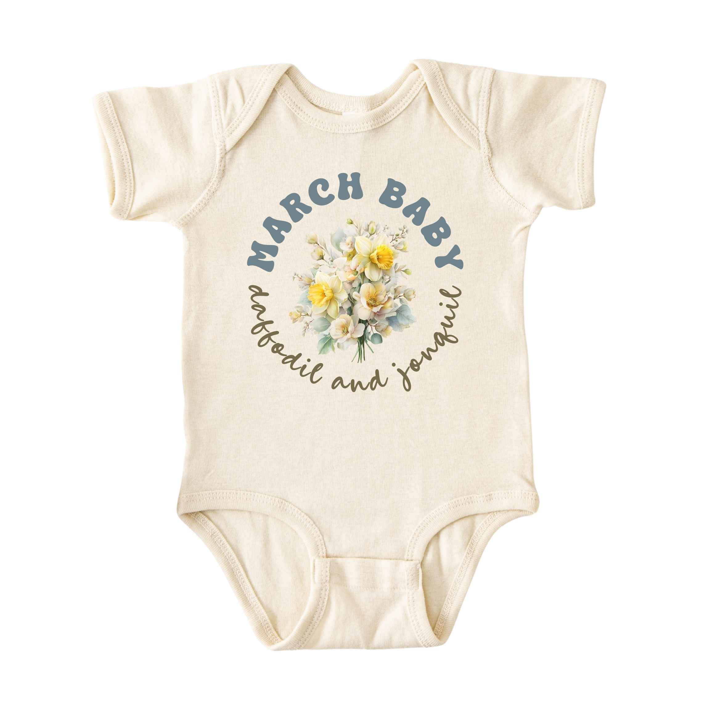 March Baby Birth Flowers (Circle) Bodysuit